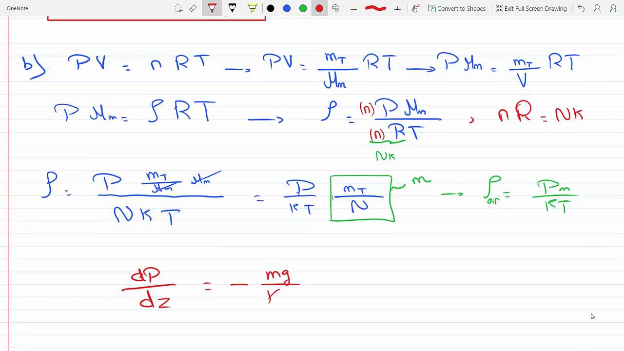 Find dP/dz and pressure and density as function of height for a slab of air 1-16