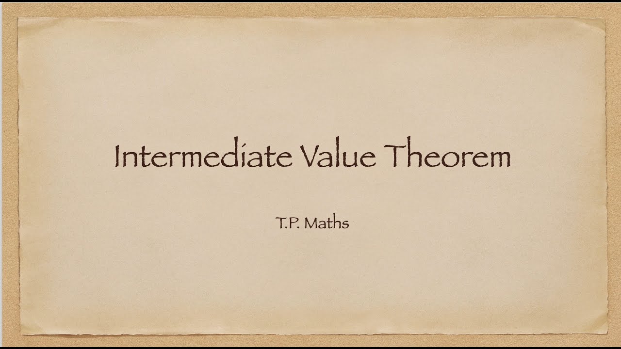 Intermediate Value Theorem(中間值定理)