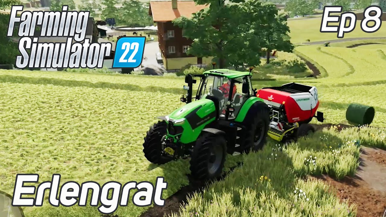 ⭐ Farming Simulator 22 ⭐FS22⭐ Erlengrat⭐ Mow Grass With Different Tools, Making Grass Bales ⭐ Ep 8