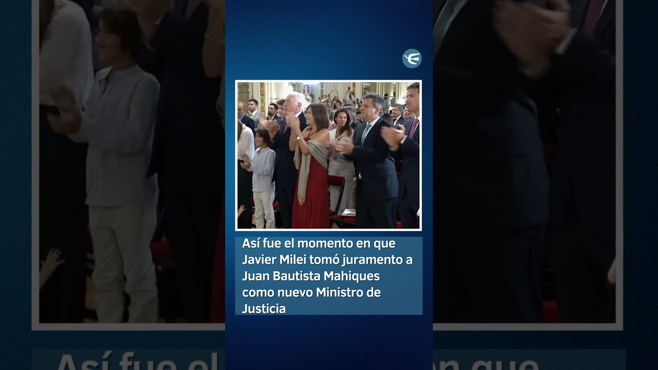 Javier Milei le tom&oacute; juramento a Juan Bautista Mahiques como nuevo Ministro de Justicia #shorts
