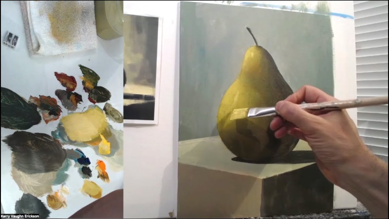 How to paint a pear in acrylic