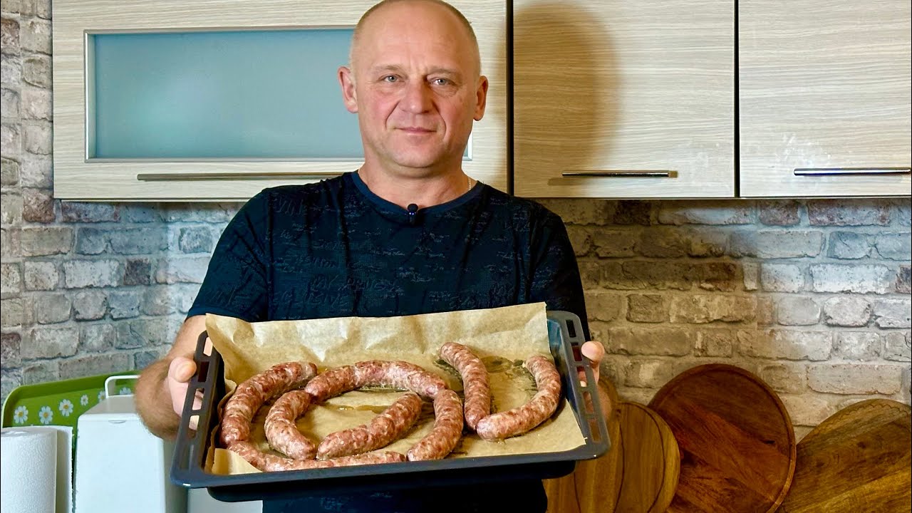 Domowa wędlina - KIEŁBASA CZOSNKOWA Z PIEKARNIKA 