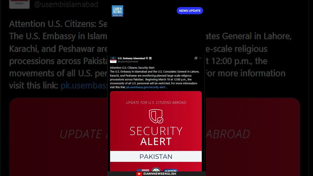 US Embassy Issues Security Alert Ahead Of Religious Processions | US-Israel War On Iran
