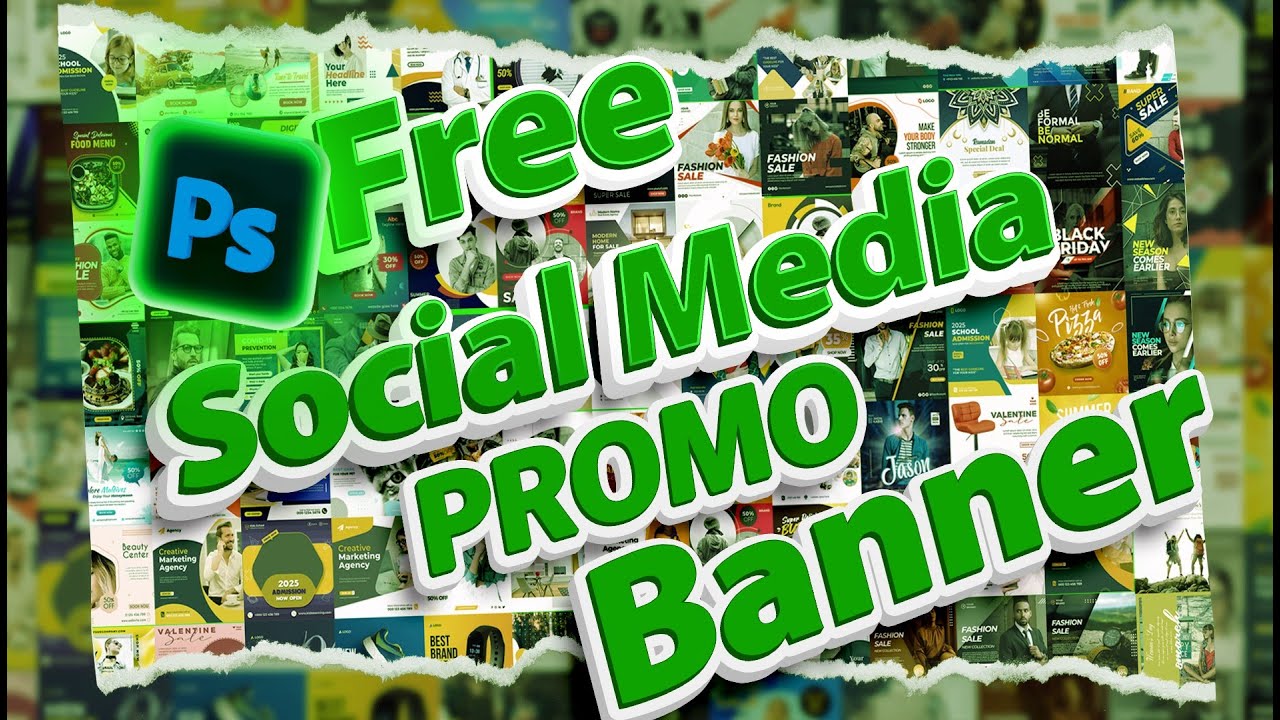 👍Download Your FREE Social Media Promotional Banner PSD Template | adobe-photoshop tutorial