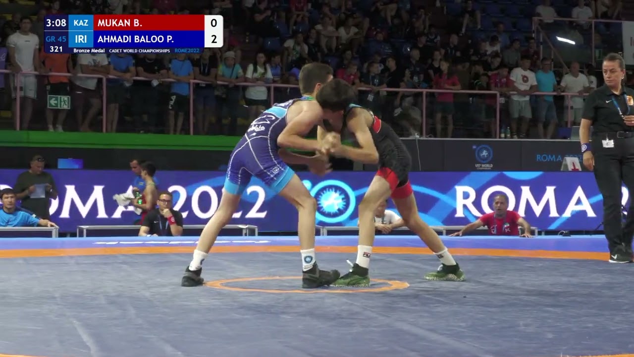 BRONZE GR - 45 kg: B. MUKAN (KAZ) v. P. AHMADI BALOO (IRI)