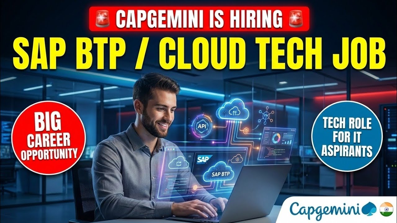 Capgemini Hiring 2026 | SAP BTP / Cloud Tech Job | IT Jobs for Freshers & Experienced