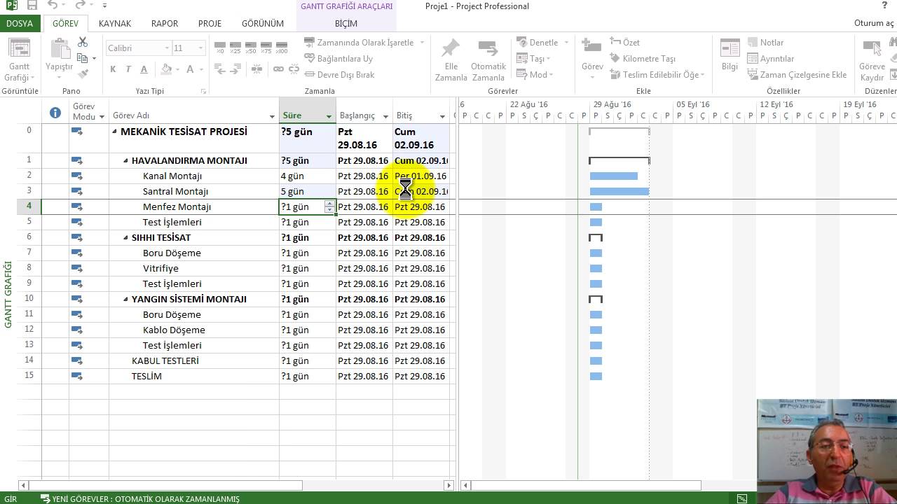Microsoft Project - Projelerin Planlanması