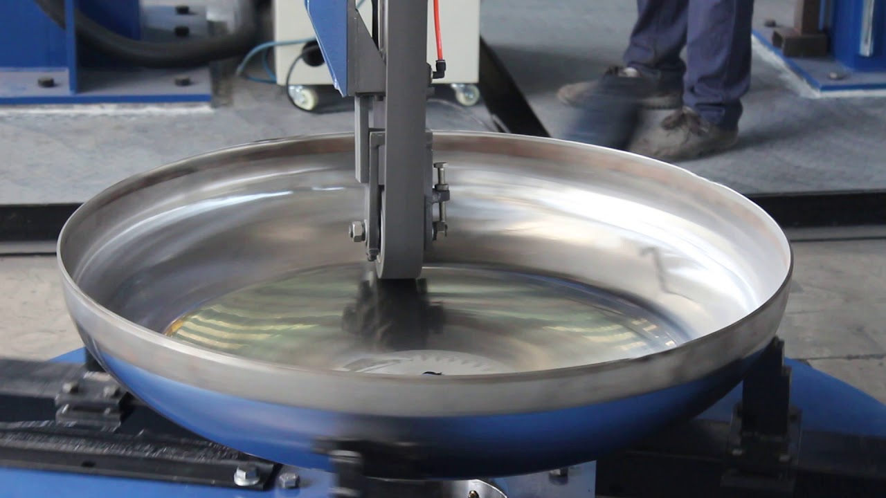 Dish end tank head polishing buffing machine