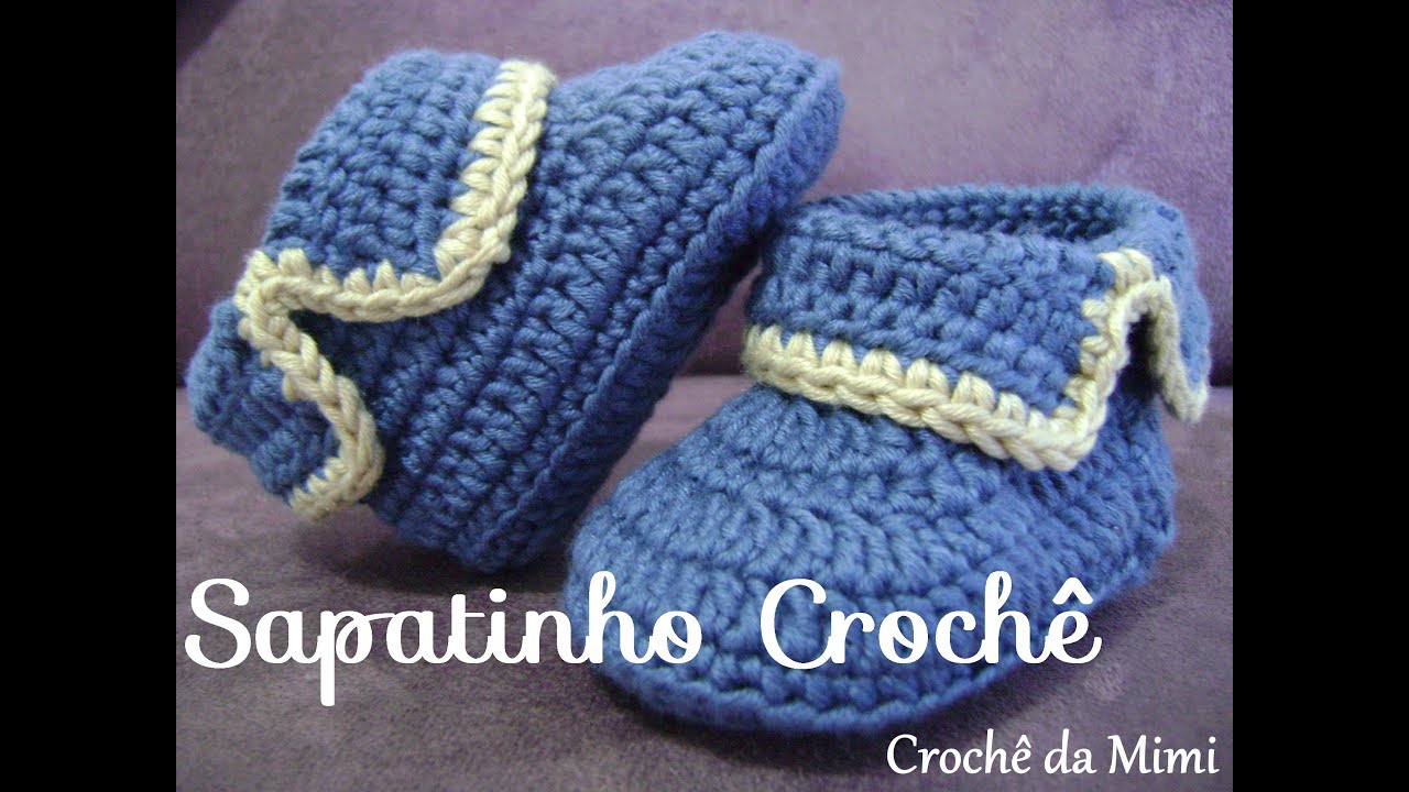 Sapatinho de Bebê em Croche - crochet baby bootie