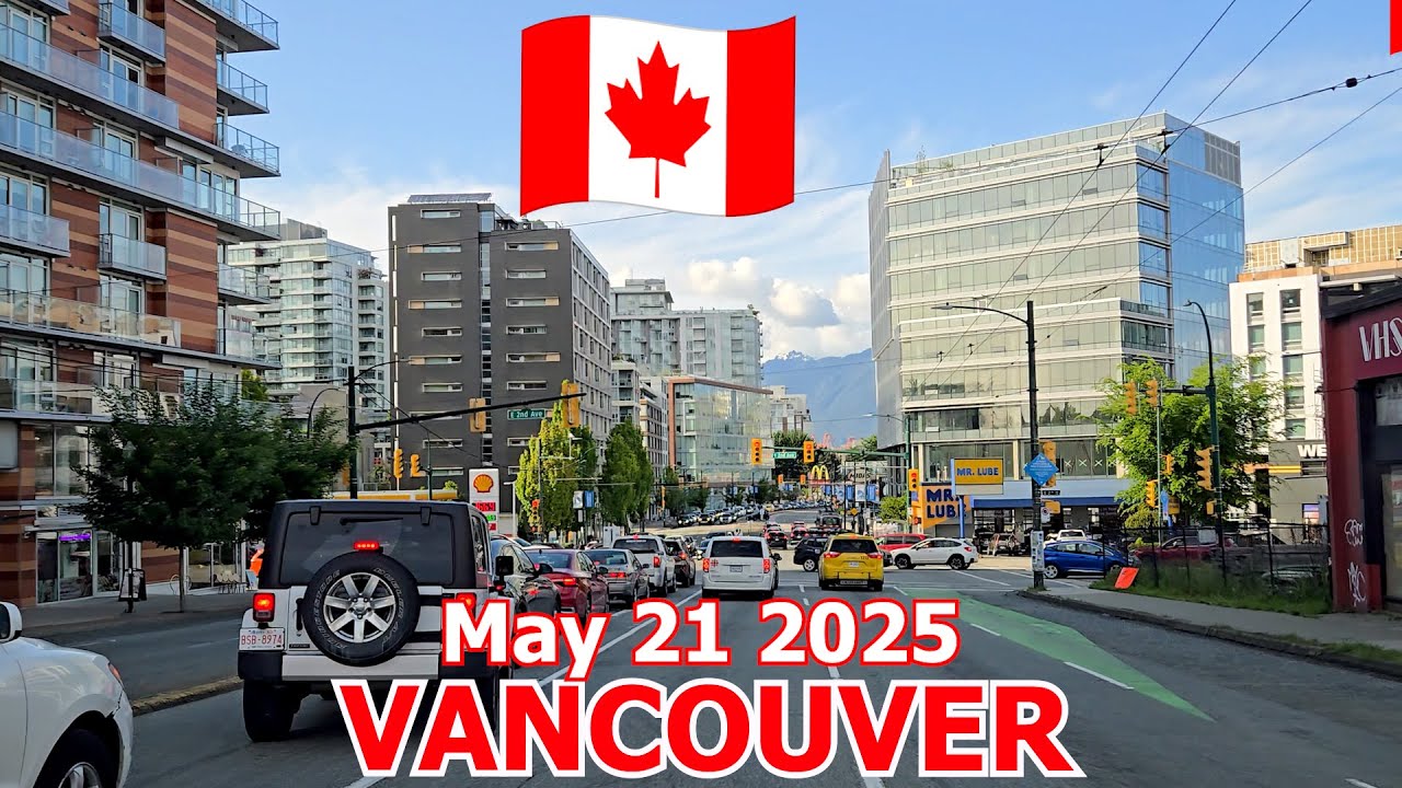 Spring in Vancouver Canada on May 21 2025 - 4K City Driving Tour
