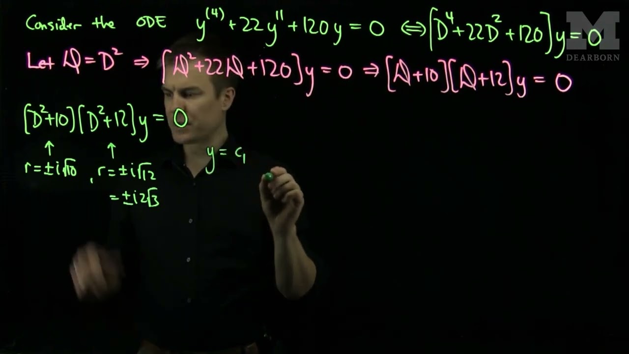Constant Coefficient ODEs: Example 1 with Distinct Complex Roots