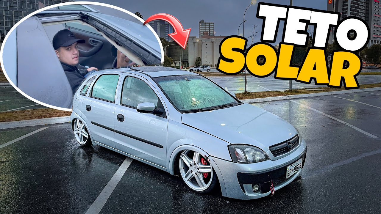 ADAPTOU O TETO SOLAR DE I30 NO CORSA REBAIXADO COM SUSPENSÃO A AR 🔥
