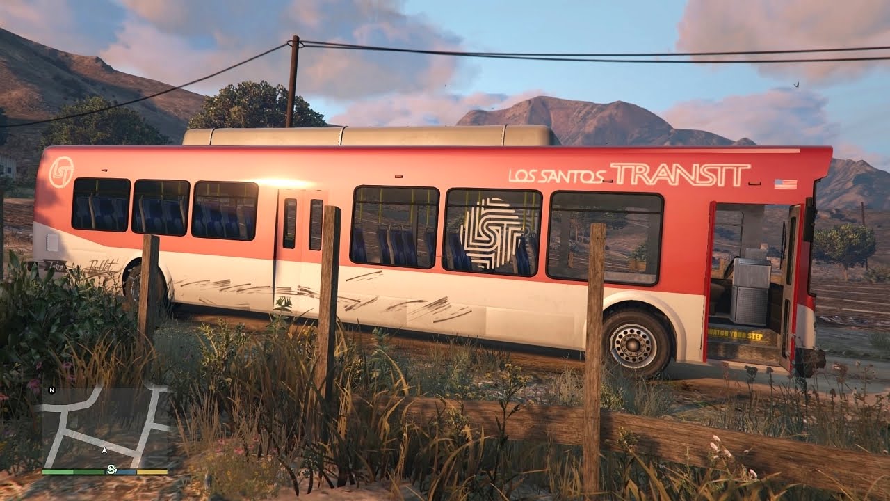 GTA V Next Gen PS4 - BUS Driving on Dirt Roads