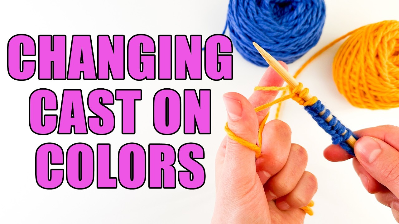 How to connect two colors with the intarsia cast on