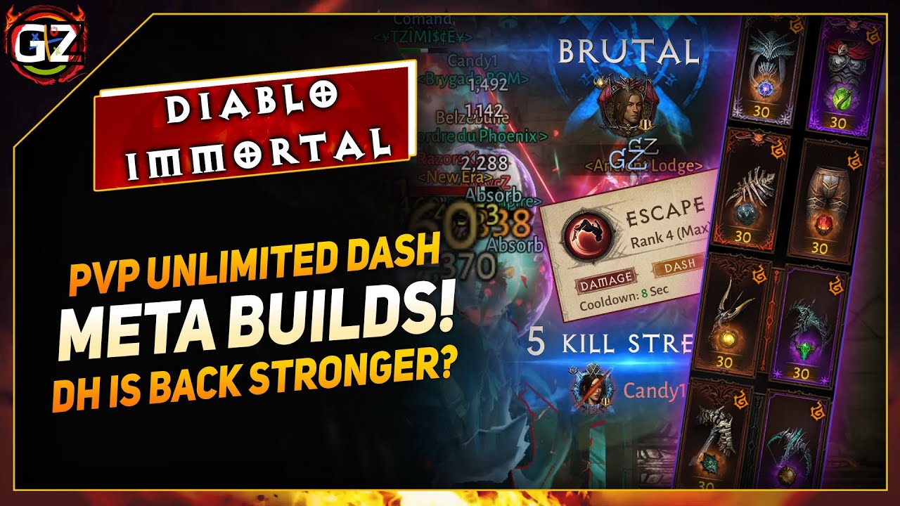 PvP Unlimited Dash Escape - Meta Build | DH is Back Stronger | Diablo Immortal