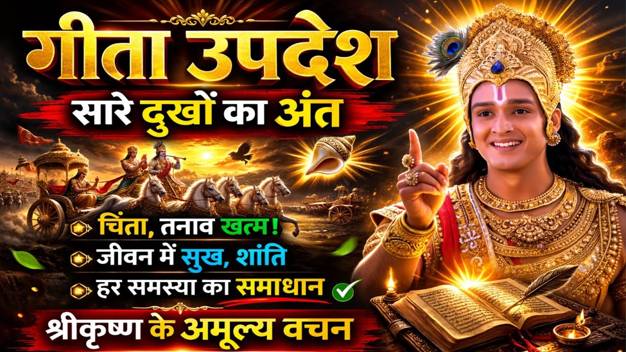 भागवत गीता, सारे दुखों का अंत  | इसी वीडियो से होगा | Krishna motivational speech | 