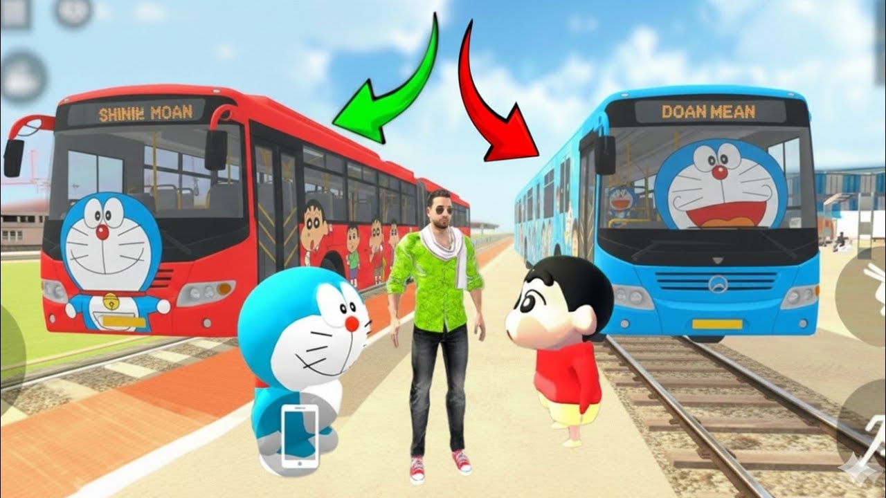 🤩doraemon and shinchan found new busses 🤯🚎 in indian theft auto simulator🔥 