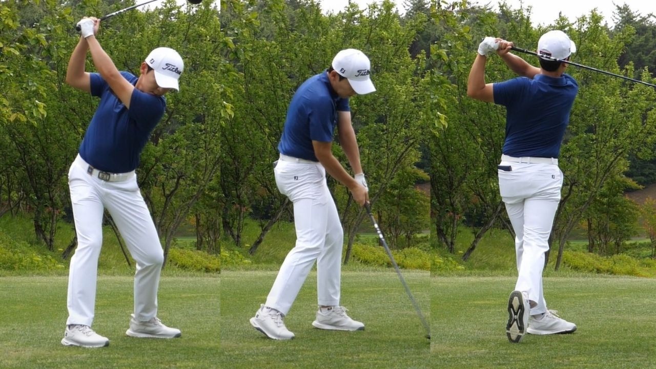 [저스트골프] KPGA 박도형 프로, 파3 우드스윙 티샷영상