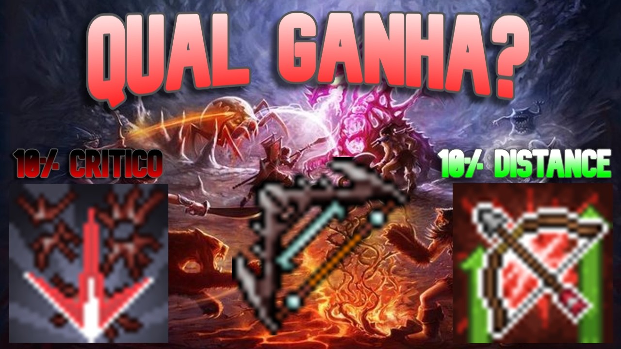 Tibia | OQ E MELHOR 10% CRITICO OU 10% DISTANCE PARA AUTO ATTACK -     RENDING INFERNIACH BOW!