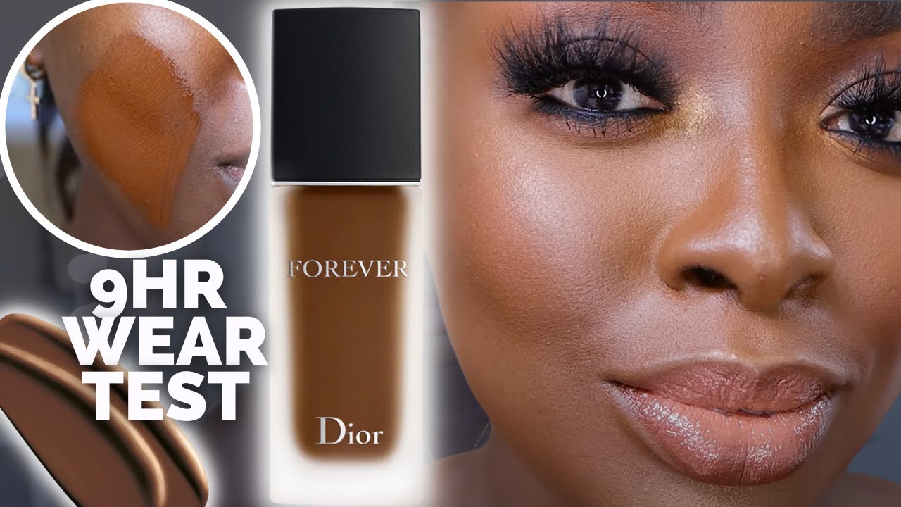 9hr Wear Test / DIOR FOREVER MATTE FOUNDATION ON DARK SKIN, highlight + contour tutorial |MenaAdubea