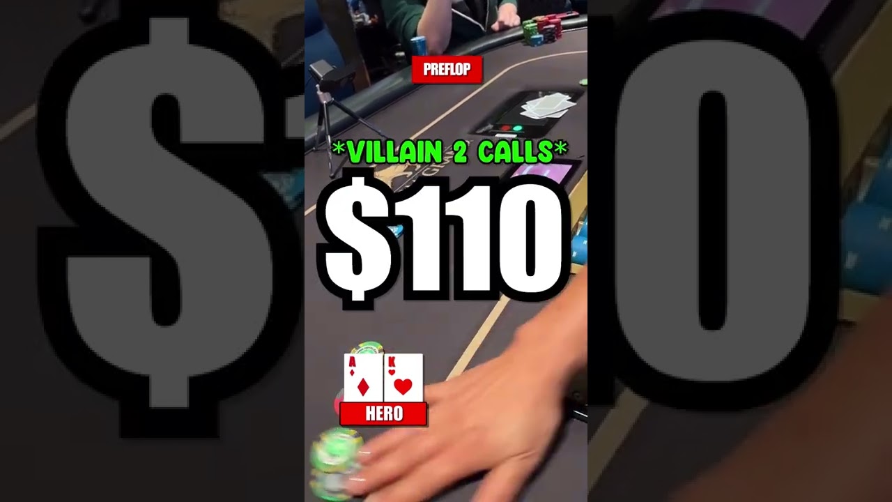 ACE KING raising preflop but whiffing the flop headsup in No Limit Texas Holdem Poker 