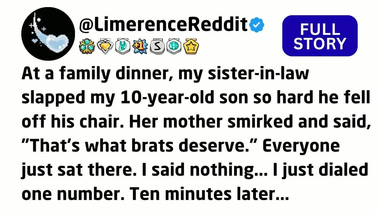 At a family dinner, my sister-in-law slapped my 10-year-old son so hard he fell off his chair...