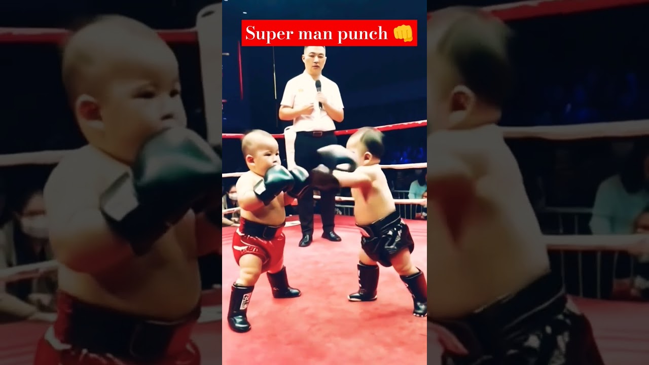 Superb Boxing Match with Cute Baby 😍❤️😍❤️ #wrestling #boxing #cute #ytshorts #attitude #baby #fun