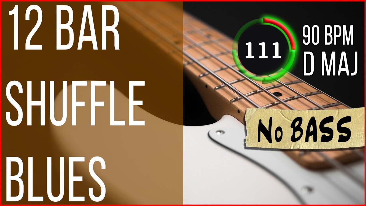 12 Bar D Blues Bass Backing Track (No Bass Jam in D Major 90 BPM)