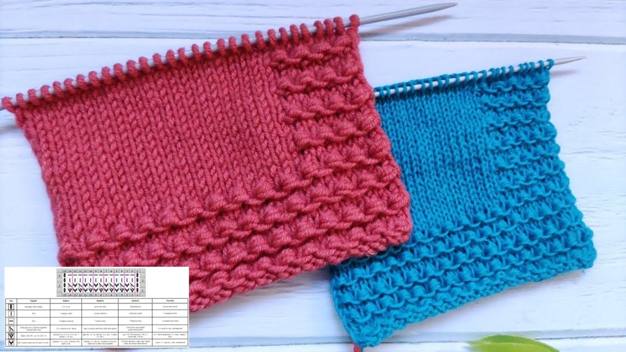Relief Stitch Knitting Border| Reliefmuster stricken| Punto a rilievo ai ferri| Punto relieve agujas