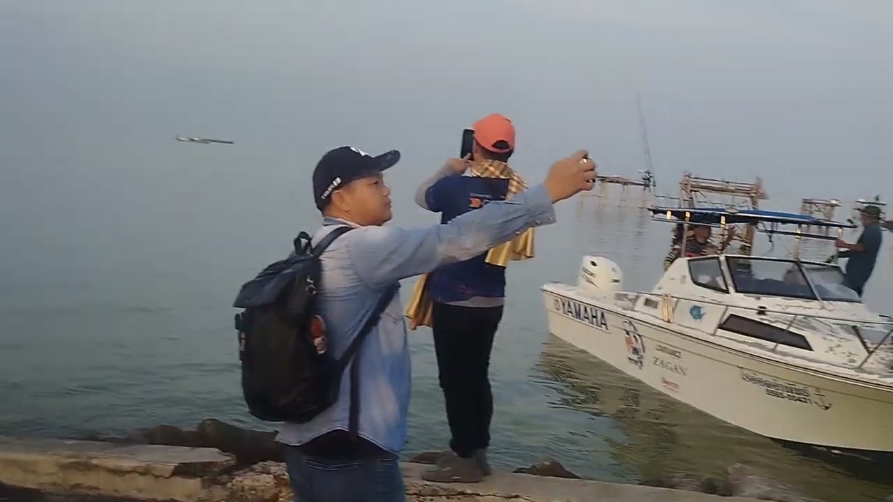 มาดูปลาโลมาสีชมพูขื้นให่เห็นที่ท่าเรือ