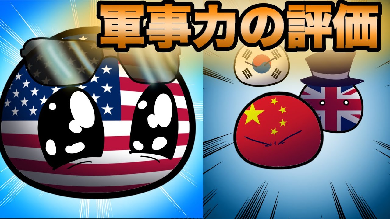 アメリカと見る各国の軍事力【ポーランドボール】