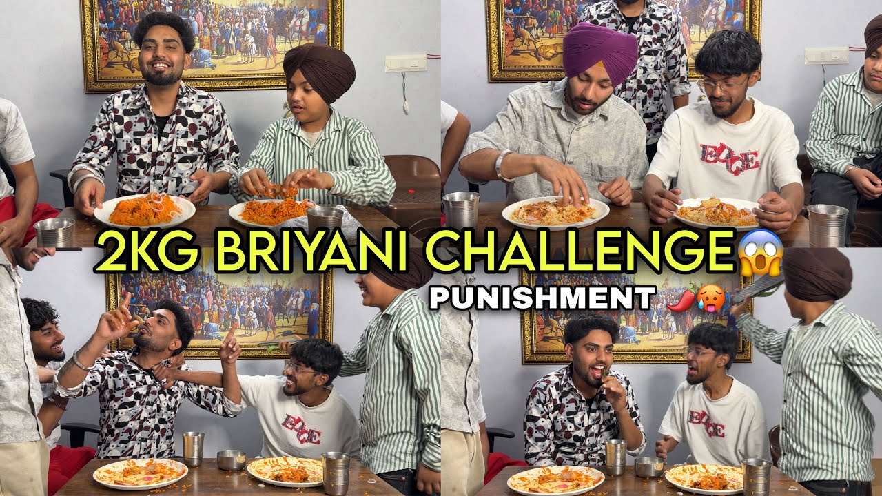 2KG BRIYANI CHALLENGE🤣 - HALAT KHARAB HOGI MIRCH KHAWATI PUNISHMENT🥵🌶️ - EATING CHALLENGE GONE WRONG