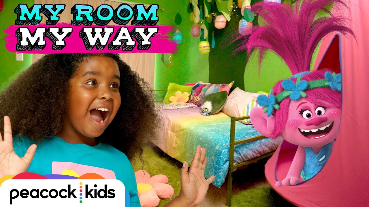 Hanging with Poppy in my NEW TROLLS ROOM! | Kids Room Makeover | MY ROOM MY WAY