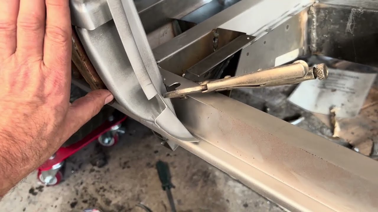 VW bus pillar repair, cargo door rocker and inner sill rust repair panels