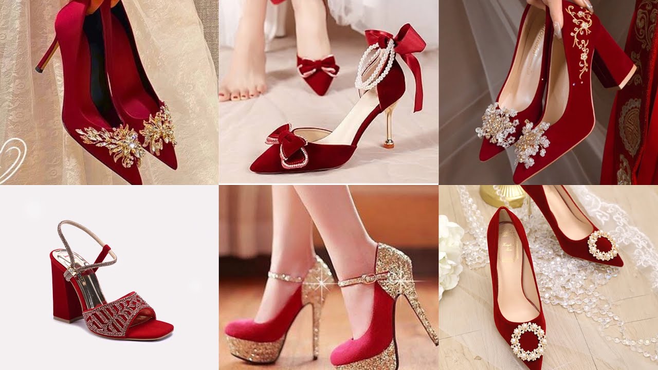Beautiful red heels design || heels 👠 for wedding || red heels collection
