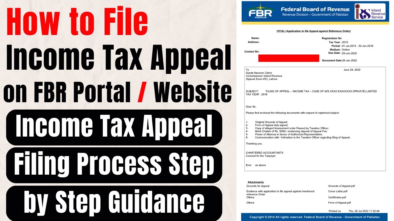 How to File Income Tax Appeal on FBR Portal | Income Tax Appeal Filing Process Step by Step Guidance