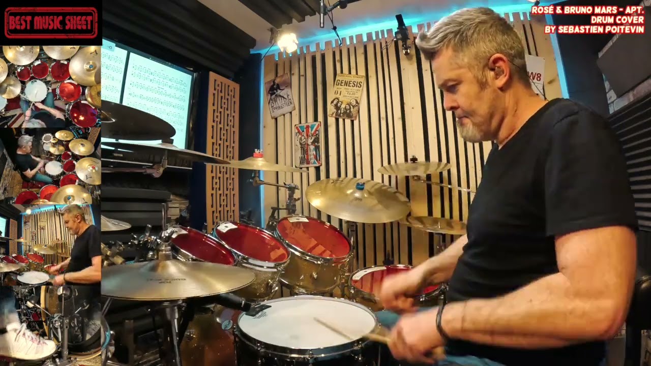 🥁 Rosé Bruno Mars APT DRUM COVER | Drum Sheet Music Apt Rosé Bruno Mars | Apt Drums