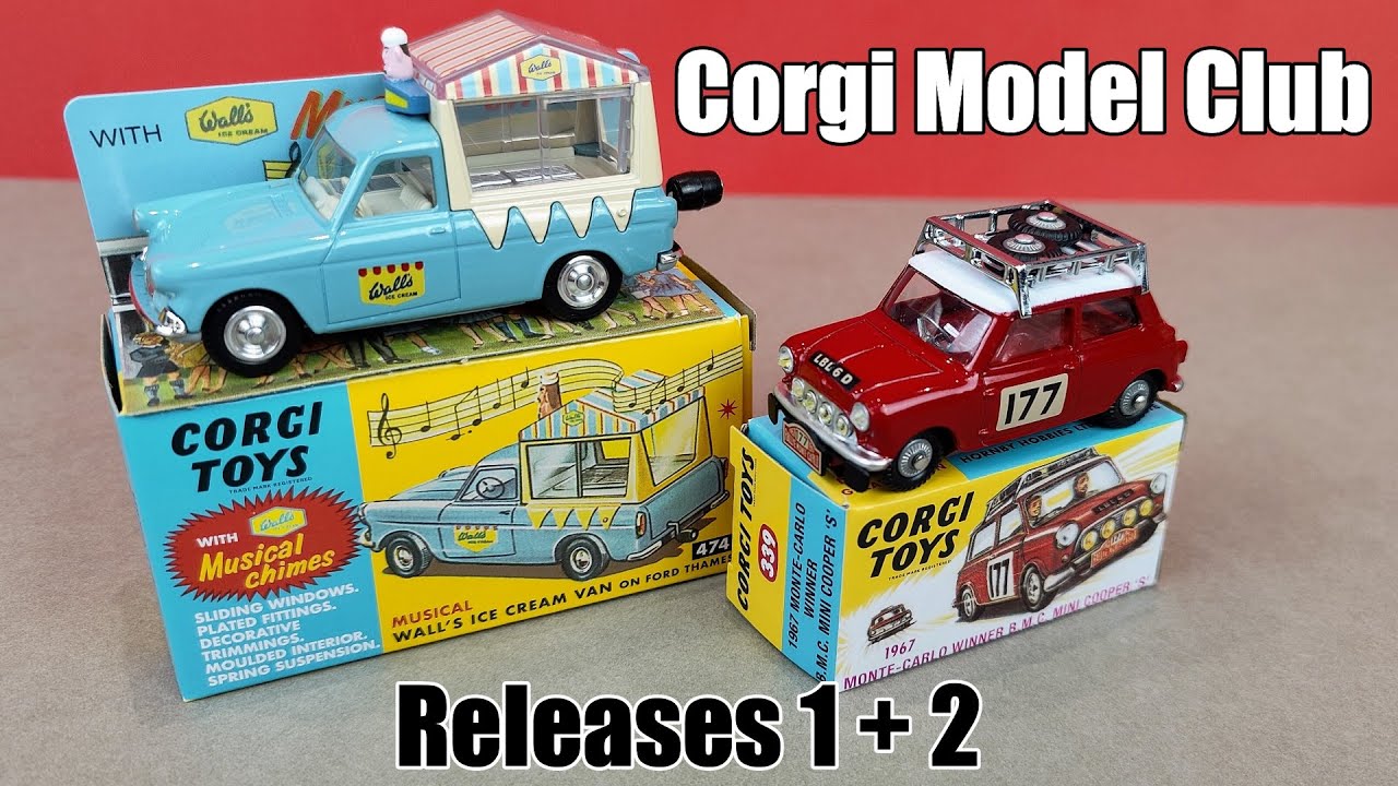Corgi Model Club - Part 1 - Wall's Ice Cream Van #474 + B.M.C. Monte Carlo Rally Mini Cooper #339