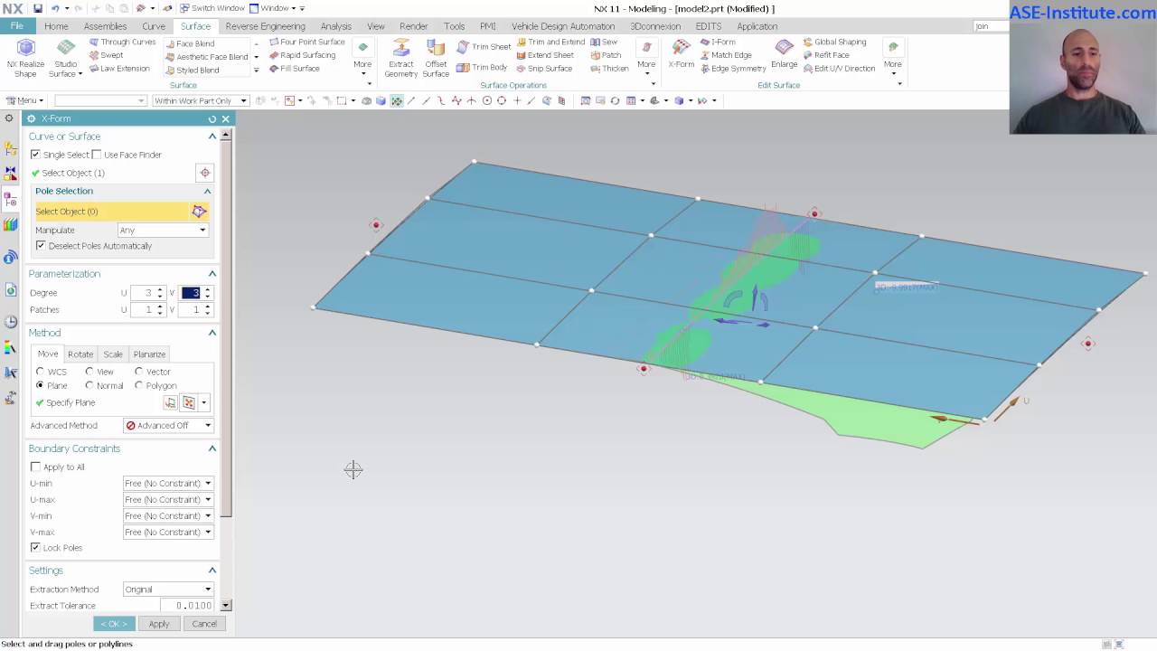Windshield: Using X-Form and Working with Scan Data | Siemens NX 11