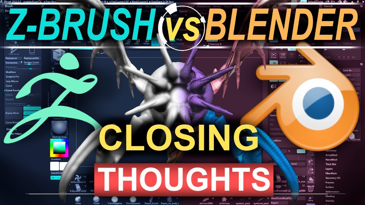 Blender против ZBrush — (ЧЕСТНОЕ сравнение)