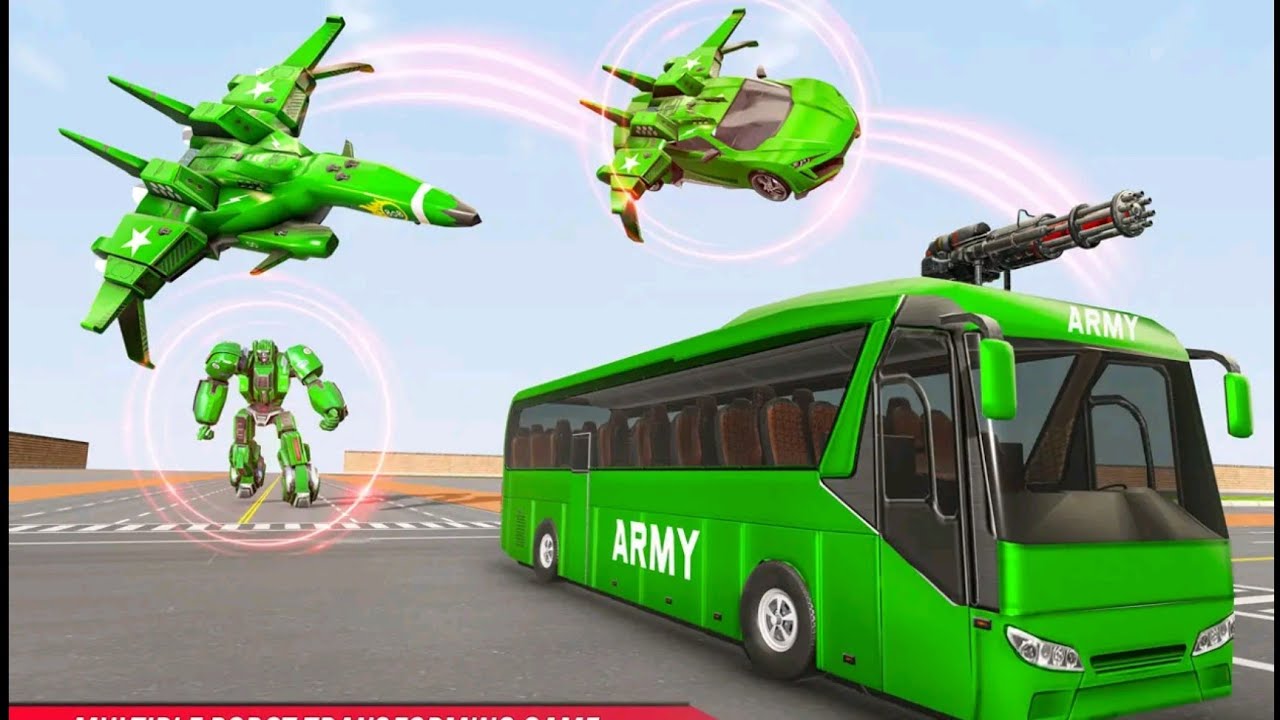Army Bus Robot Car Game *** flying Jet robot transformation *** android gameplay