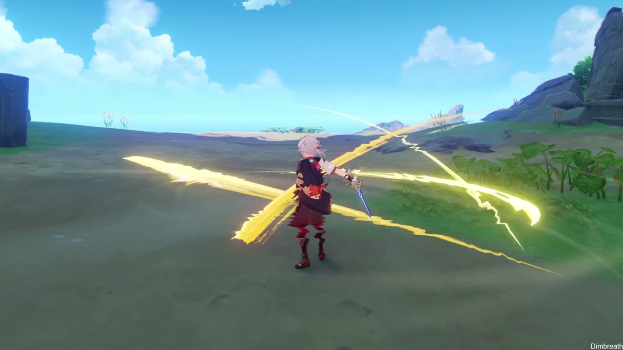 Kazuha attack/skill/burst animation