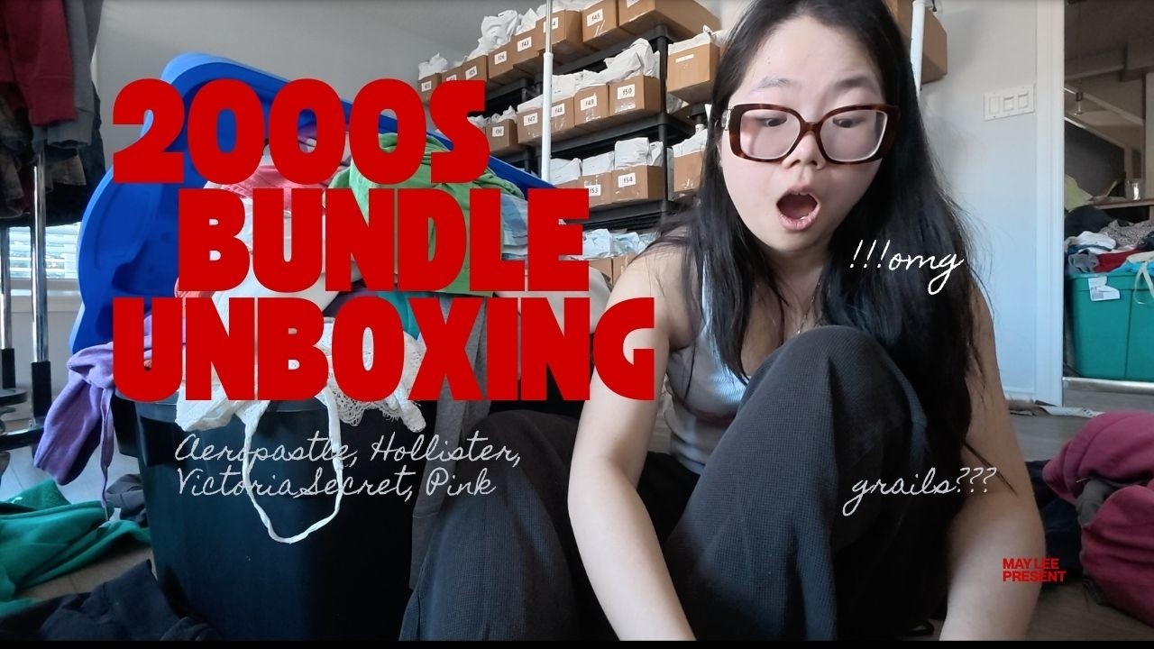 🪽Unboxing HUGE Y2K bundle: thrift haul & try on! Hollister, Abercrombie, and other 2000s grails ⭐️