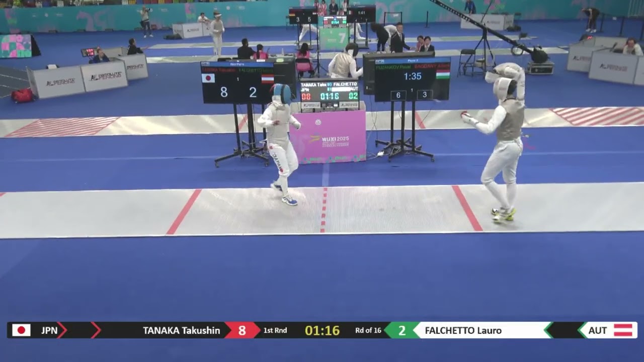 Wuxi Worlds 2025 JMF - L16 - Tanaka Takushin JPN v Lauro Falchetto AUT
