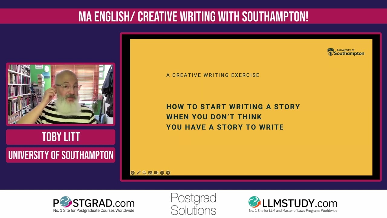Postgrad insights-study MA in creative writing with Southampton