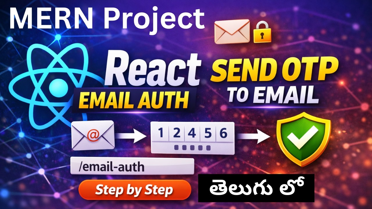 Email Authenitcation || Send OTP to Email with React MERN Stack Grocery App || MERN Stack in Telugu