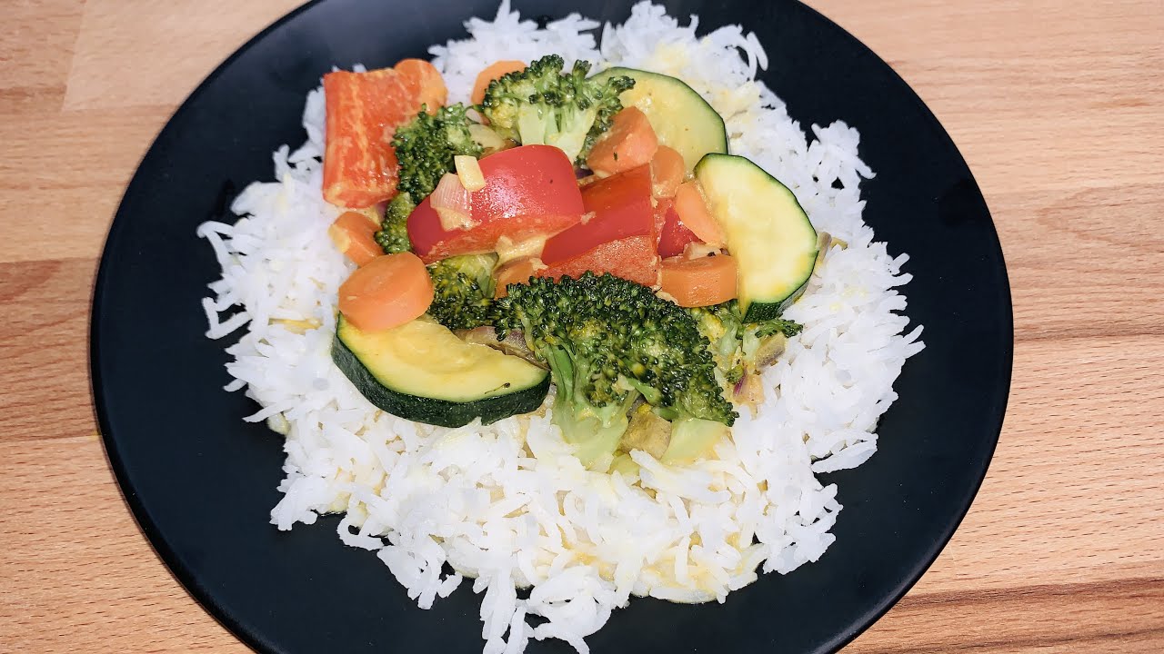 Schnelles Thai Curry Gemüse mit Kokosmilch 😋 unglaublich lecker - vegan