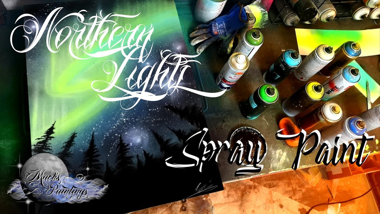 NORTHERN LIGHTS-Spray Painting by MACK'S PAINTINGS