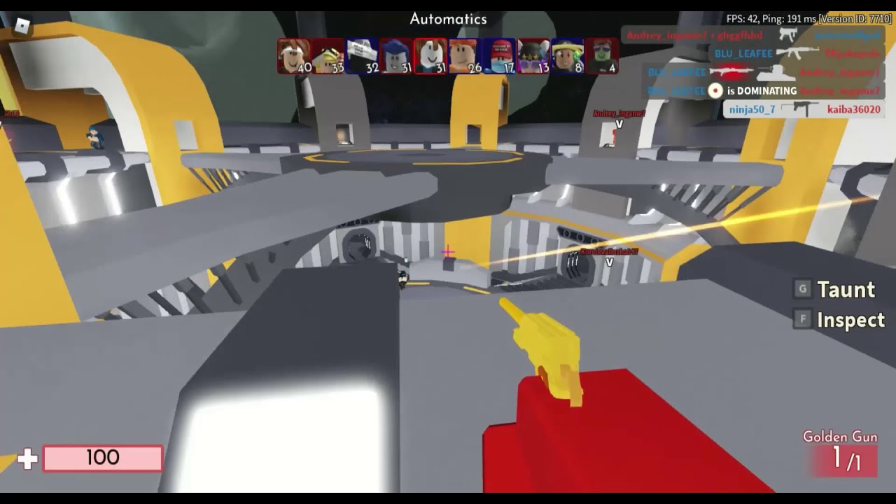 Roblox Arsenal Golden Gun Trickshots!