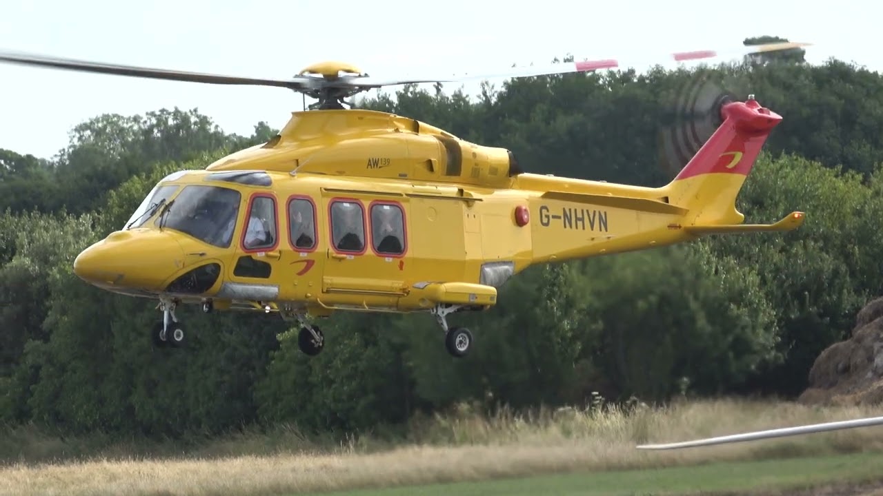 G-NHVN AW139 NHV HELICOPTERS - DEPARTING TURWESTON FOR SILVERSTONE - F1 GP SHUTTLE